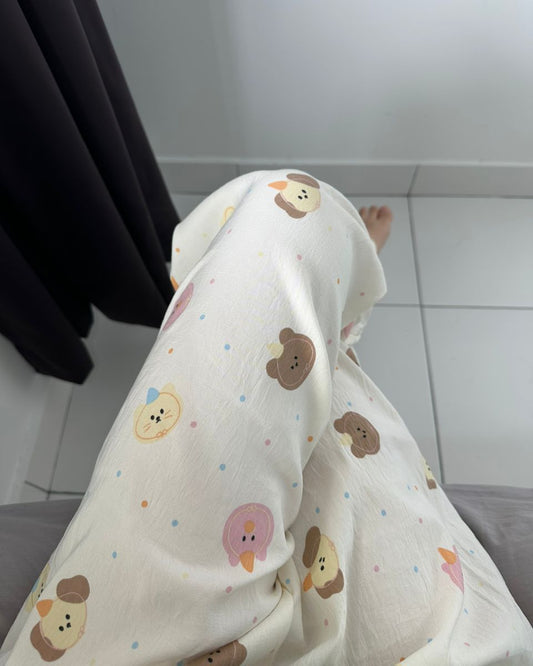 Pink Bear Long Pajamas Pants
