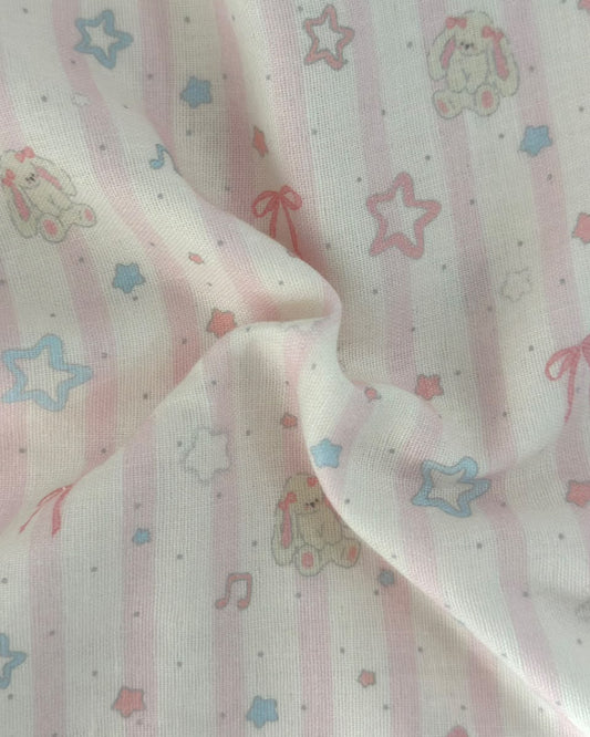Little Ribbon Stripes Pajamas Set (Short Sleeve with Short Pants)