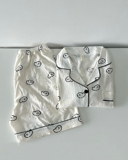 Puppy Couple Pajamas Set (Short Sleeve with Short Pants)
