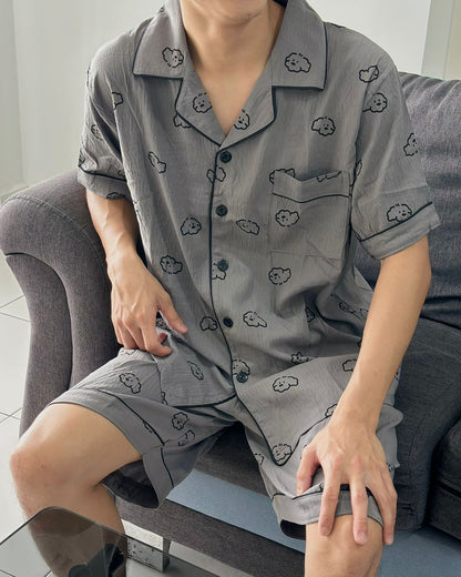 Puppy Couple Pajamas Set (Short Sleeve with Short Pants)