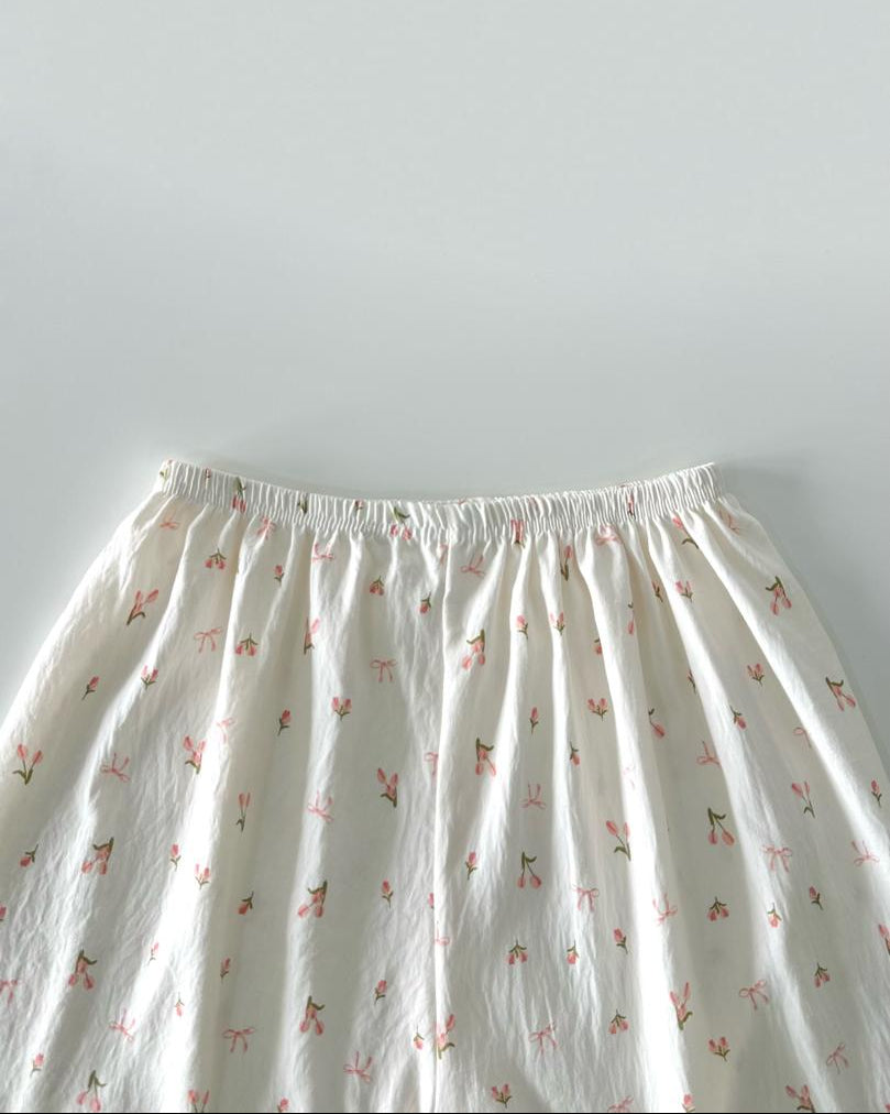 Floral Pajamas Set (Short Sleeve with Short Pants)