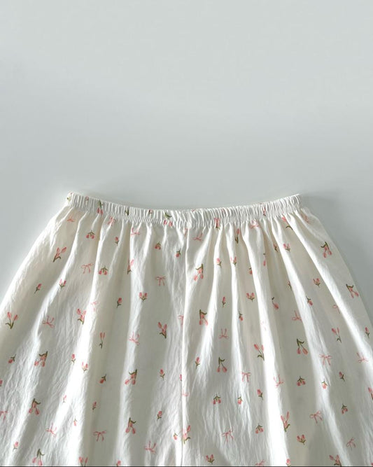 Floral Pajamas Set (Short Sleeve with Short Pants)