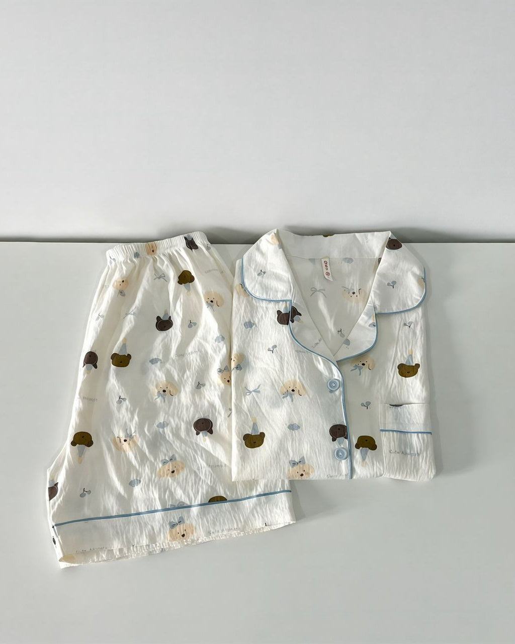 Blue Bear Pajamas Set (Short Sleeve with Short Pants)