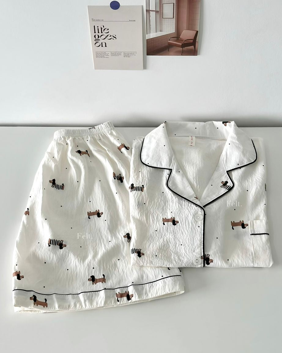 Dachshund Pajamas Set (Short Sleeve with Short Pants)