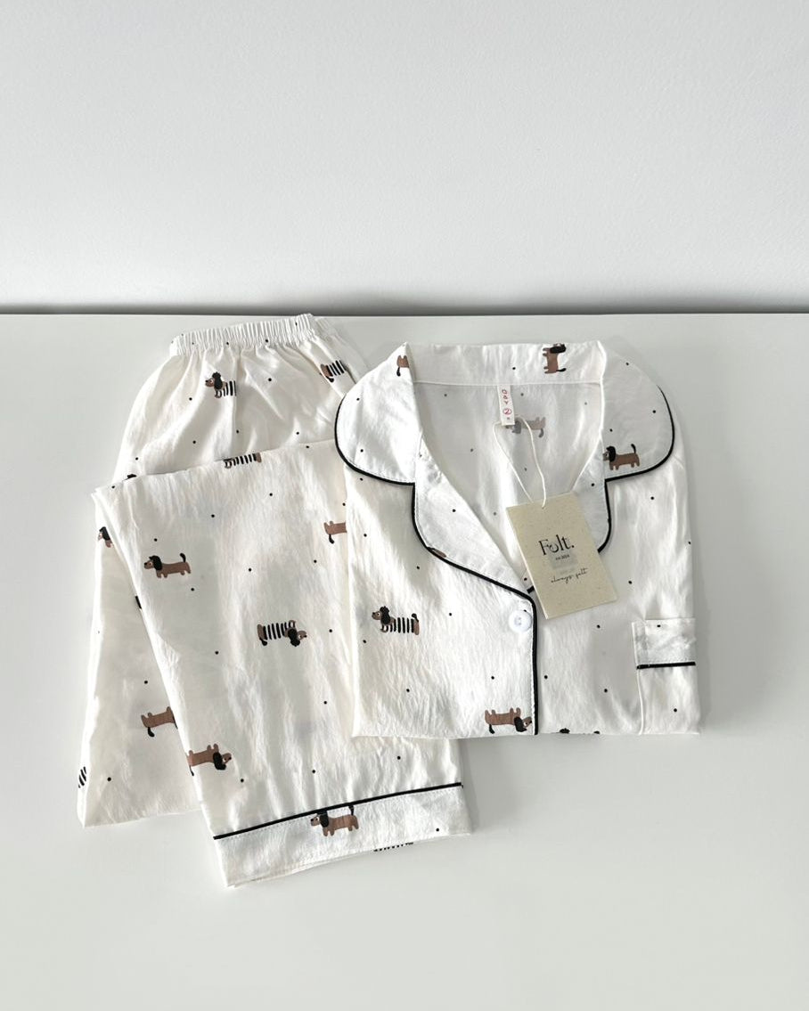 Dachshund Pajamas Set (Long Sleeve with Long Pants)