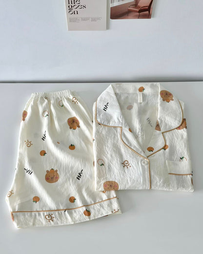 Capybara Pajamas Set (Short Sleeve with Short Pants