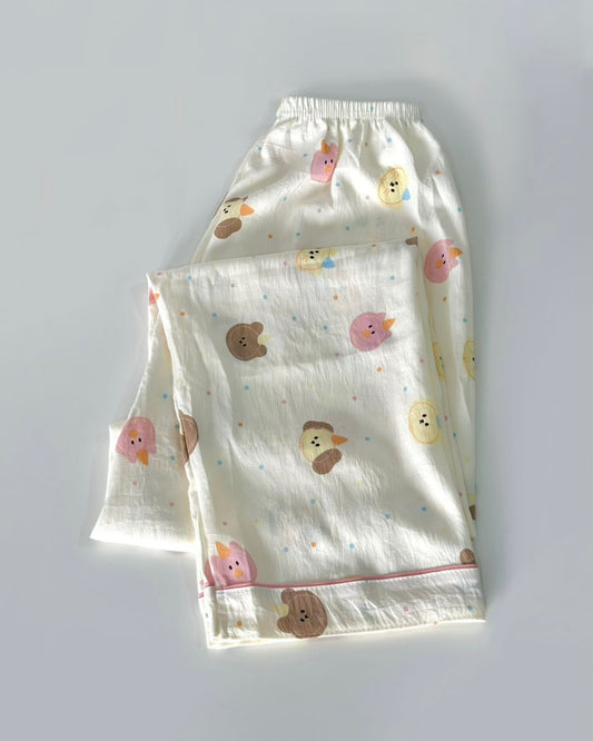 Pink Bear Long Pajamas Pants