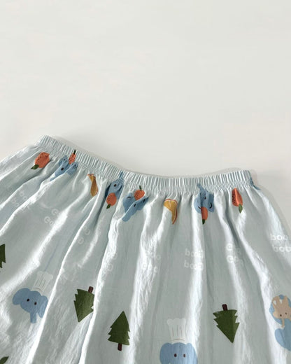 Blue Elephants Long Pajamas Pants