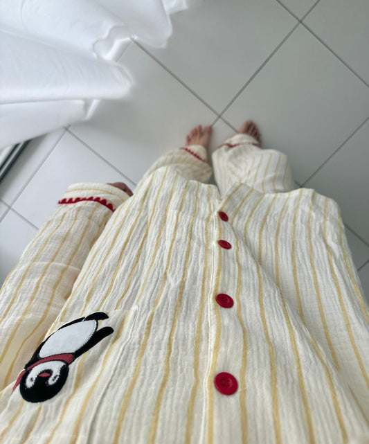Stripes Penguin Pajamas Set (Long Sleeve with Long Pants)