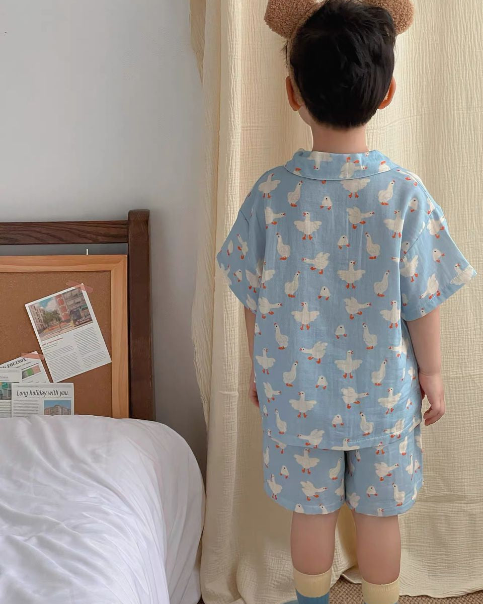 Little Duck Kids Pajamas Set (Short Sleeve with Short Pants)