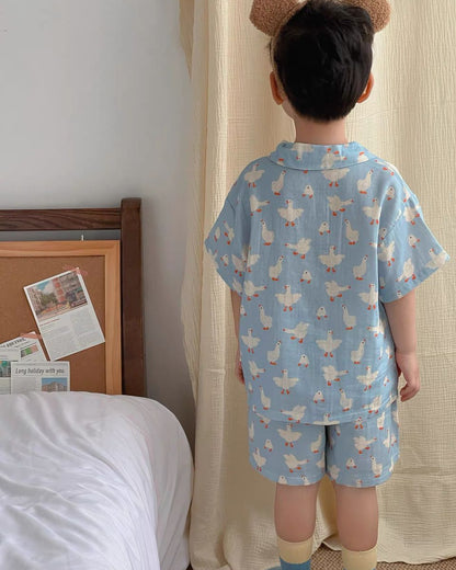 Little Duck Kids Pajamas Set (Short Sleeve with Short Pants)
