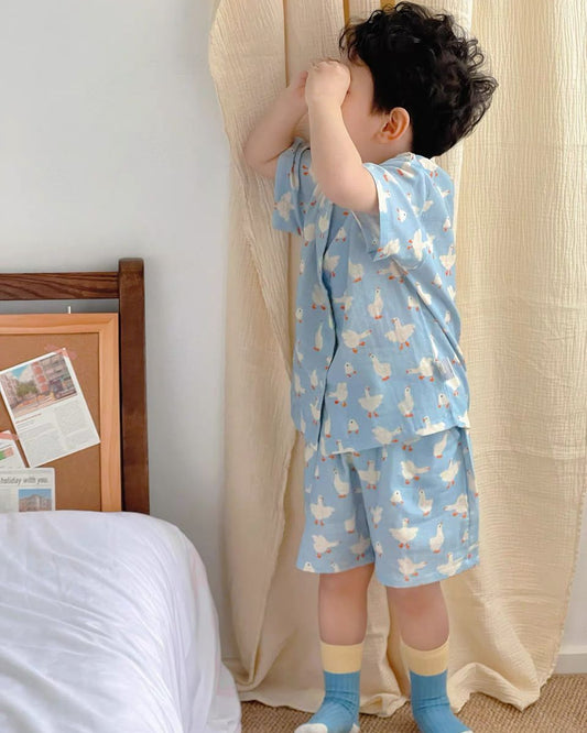 Little Duck Kids Pajamas Set (Short Sleeve with Short Pants)