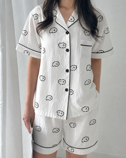 Puppy Couple Pajamas Set (Short Sleeve with Short Pants)