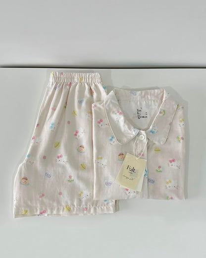 Kitty Pajamas Set (Short Sleeve with Short Pants)