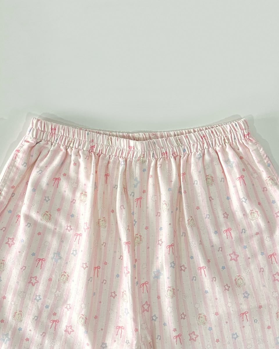 Little Ribbon Stripes Pajamas Set (Short Sleeve with Long Pants)
