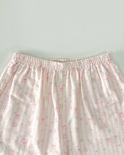 Little Ribbon Stripes Pajamas Set (Short Sleeve with Long Pants)