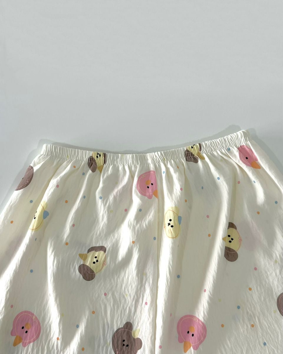 Pink Bear Pajamas Set (Short Sleeve with Short Pants)
