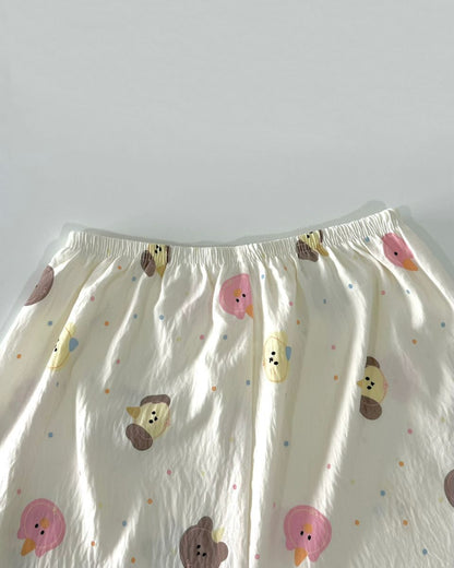 Pink Bear Pajamas Set (Short Sleeve with Short Pants)
