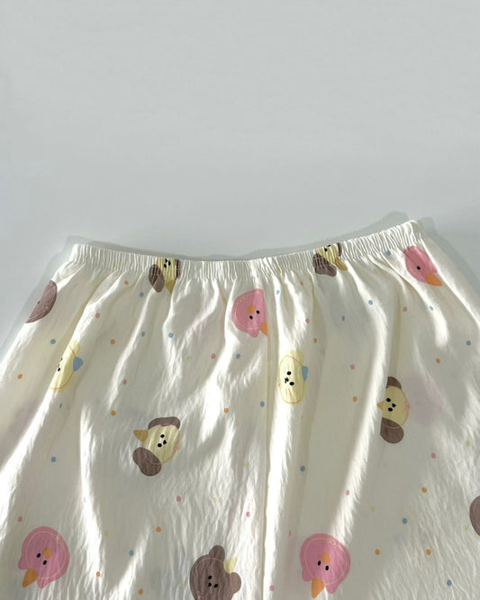 Pink Bear Pajamas Set (Short Sleeve with Short Pants)