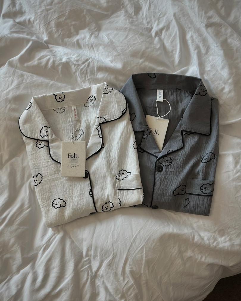 Puppy Couple Pajamas Set (Short Sleeve with Short Pants)
