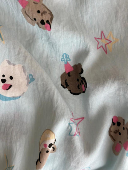 Blue Doggy Pajamas Set (Long Sleeve with Long Pants)