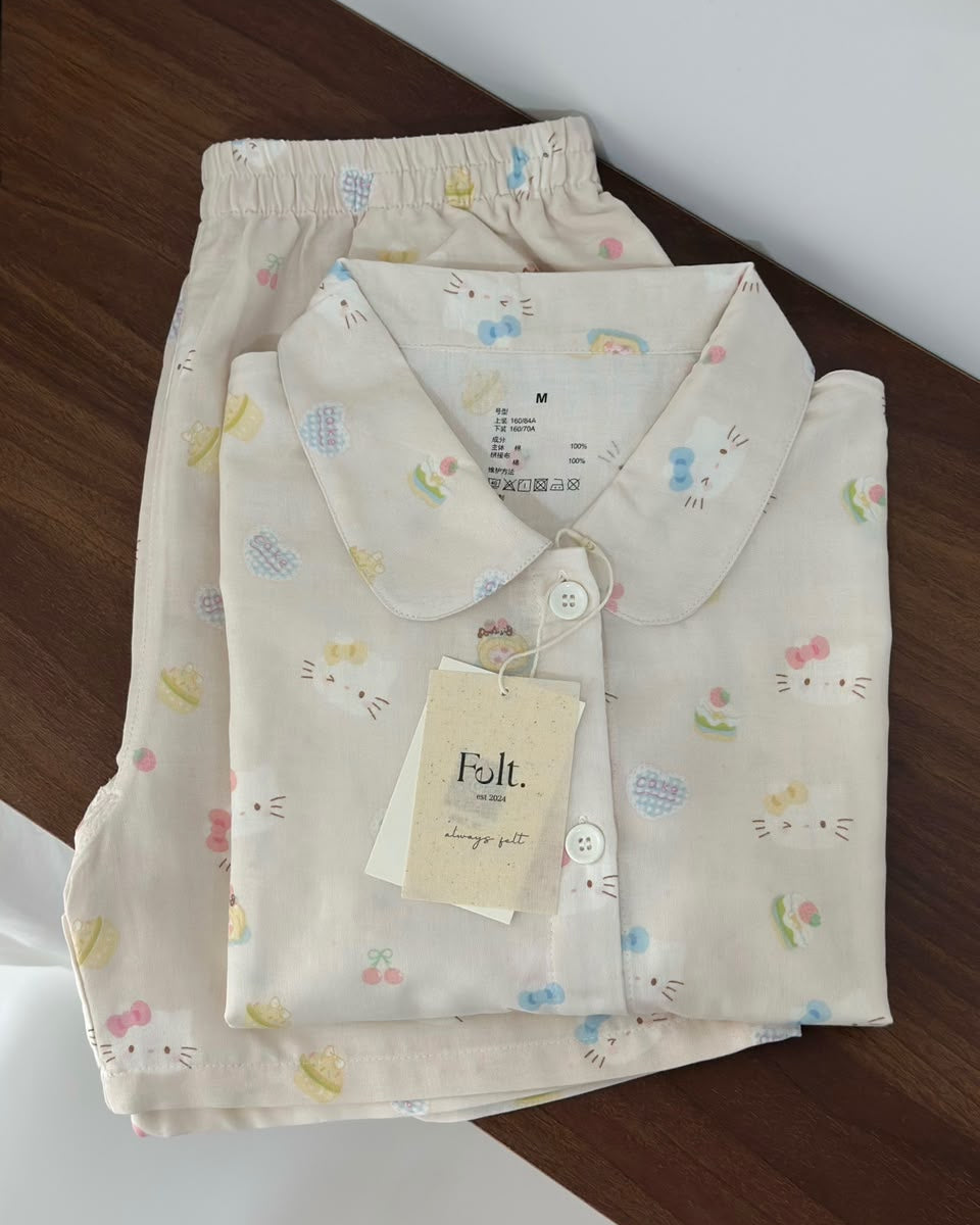 Kitty Pajamas Set (Short Sleeve with Short Pants)