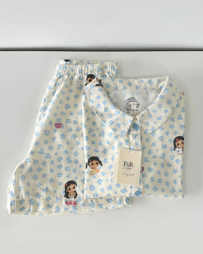 Little Yuy Blue Daydream Pajamas Set (Short Sleeve with Short Pants)